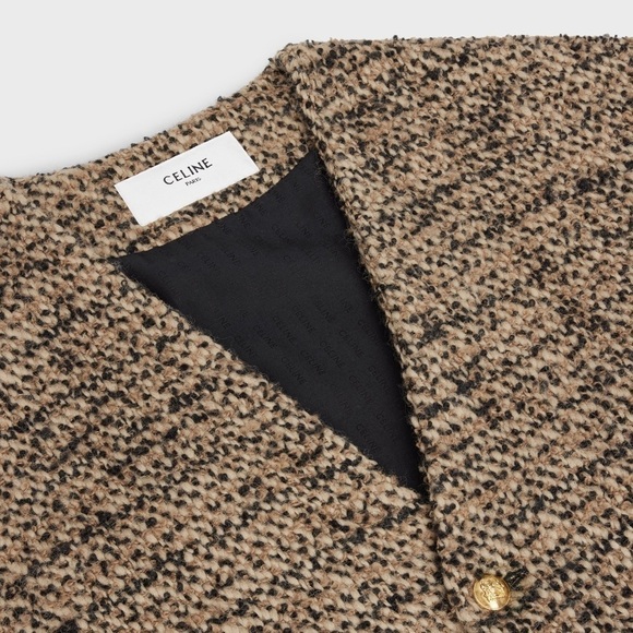 Celine Oversized Tweed Cardigan in Leopard 38 - Picture 3 of 10